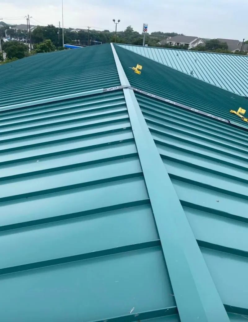 Green commercial metal roof ridge and valley for Metal Roof Repair in Surprise